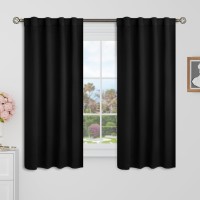 Bgment Black Blackout Curtain Blinds 38 X 48 Inch Thermal Insulated Rod Pocket And Back Tab Blackout Curtains For Kitchenhome