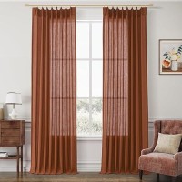 Joywell Linen Pinch Pleated Curtains 120 Inch Long Floor Length To Ceiling Back Tab Clip Rings Semi Sheer Light Filtering Drapes