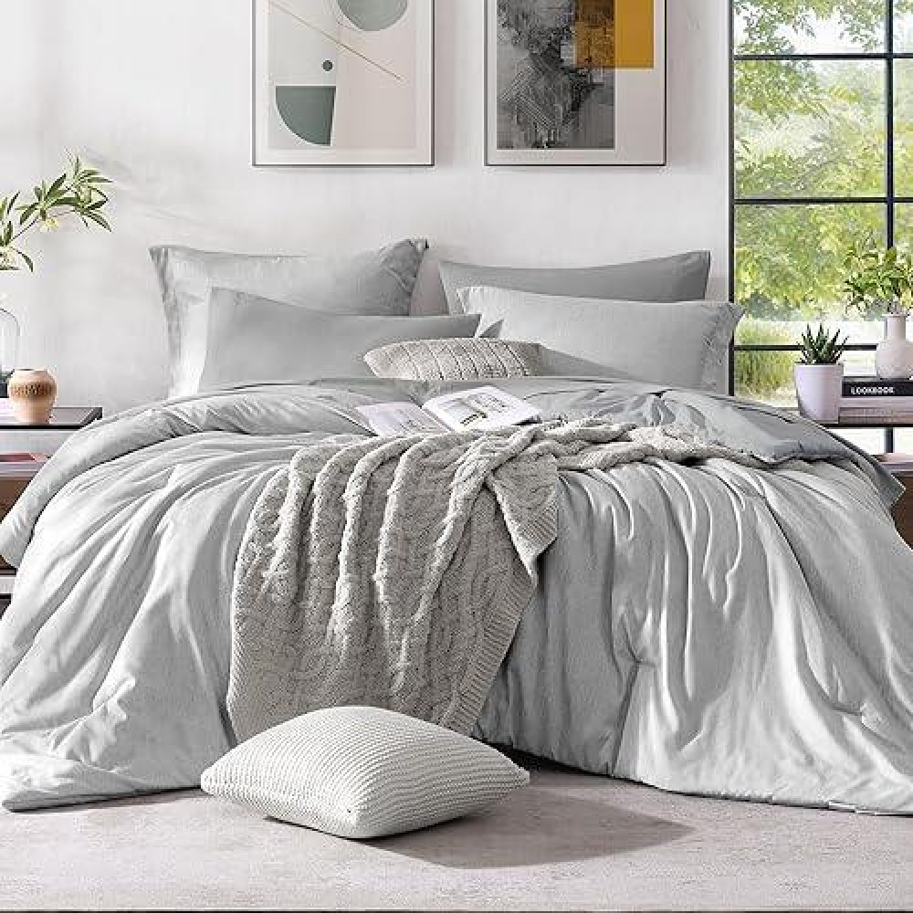 Monbix Full Size Comforter Set Grey Bedding Comforter For Full Size Bed Set Reversible Bedding Sets Full 7 Pieces Cationic Dy