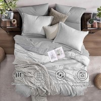 Monbix Full Size Comforter Set Grey Bedding Comforter For Full Size Bed Set Reversible Bedding Sets Full 7 Pieces Cationic Dy