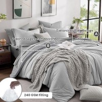 Monbix King Size Comforter Set Grey King Size Bed Set Reversible King Size Comforter Set 7 Pieces Cationic Dyeing Bed In A Ba