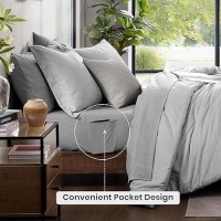 Monbix King Size Comforter Set Grey King Size Bed Set Reversible King Size Comforter Set 7 Pieces Cationic Dyeing Bed In A Ba