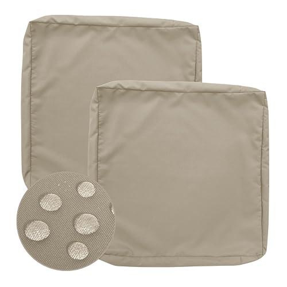 Gueglsa Waterproof Outdoor Cushion Covers 24X24X4 Inch  Patio Replacement Seat Cushion Slipcovers  High Uv Resistant Chair Cushion Slip Cover  Set Of 2  Khaki