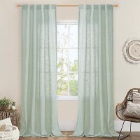 Lamit Linen Blended Curtains For Bedroom Faux Linen Textured Light Filtering Drapes Back Tab And Rod Pocket Boho Burlap Panels