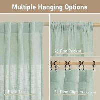 Lamit Linen Blended Curtains For Bedroom Faux Linen Textured Light Filtering Drapes Back Tab And Rod Pocket Boho Burlap Panels