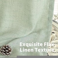 Youngstex Sage Linen Curtains 72 Inch Length For Living Room Back Tab And Rod Pocket Textured Window Drapes For Bedroom Office H