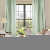 Youngstex Sage Linen Curtains 72 Inch Length For Living Room Back Tab And Rod Pocket Textured Window Drapes For Bedroom Office H