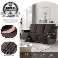 Taococo 100% Waterproof Recliner Sofa Covers 3 Seater  Split Couch Covers For Reclining Couches For Kids Pets  Non Slip Reclining Couch Covers Furniture Protector With Straps(3 Seater  Coffee)