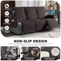 Taococo 100% Waterproof Recliner Sofa Covers 3 Seater  Split Couch Covers For Reclining Couches For Kids Pets  Non Slip Reclining Couch Covers Furniture Protector With Straps(3 Seater  Coffee)