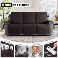 Taococo 100% Waterproof Recliner Sofa Covers 3 Seater  Split Couch Covers For Reclining Couches For Kids Pets  Non Slip Reclining Couch Covers Furniture Protector With Straps(3 Seater  Coffee)