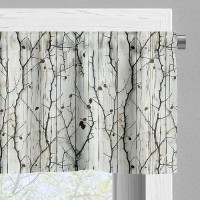 Ambesonne Botanical Valance Tier Curtain 3 Pcs Set Autumn Vibe With Dried Leaves On Vertical Weathered Wood Planks Back Wind