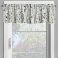 Ambesonne Botanical Valance Tier Curtain 3 Pcs Set Autumn Vibe With Dried Leaves On Vertical Weathered Wood Planks Back Wind