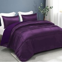 Whale Flotilla 3Piece Reversible King Size Silky Comforter Setbedding Set Luxury Soft Satin Comforter With 2 Satin Pillowcase