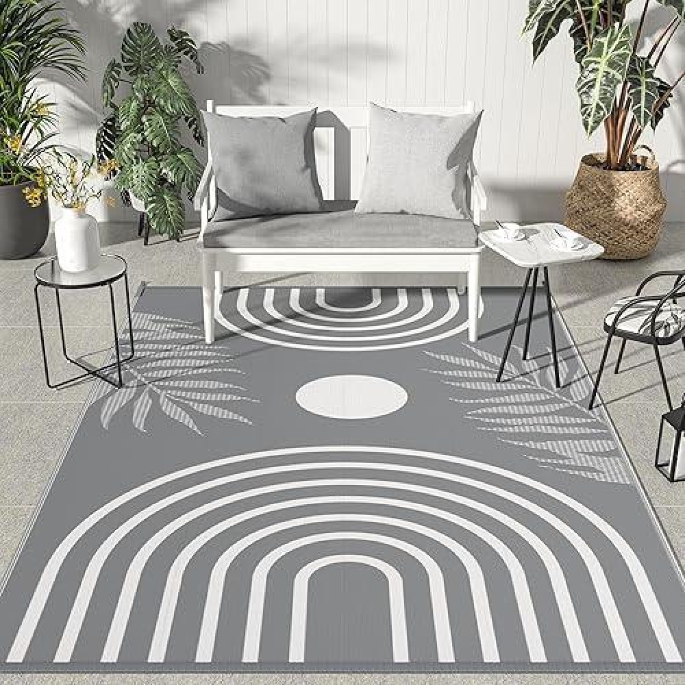 Genimo Outdoor Rug Waterproof For Patios Clearance  Reversible Outdoor Plastic Straw Camping Rug Carpet  Large Area Rugs Mats For Rv  Camper  Deck  Balcony  Porch  Beach  Picnic