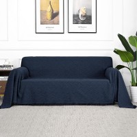 Mysky Home Navy Sofa Cover Sofa Slipcovers Blue Couch Covers For 3 Cushion Couch Sofa Throw Cover For Living Room Sectional