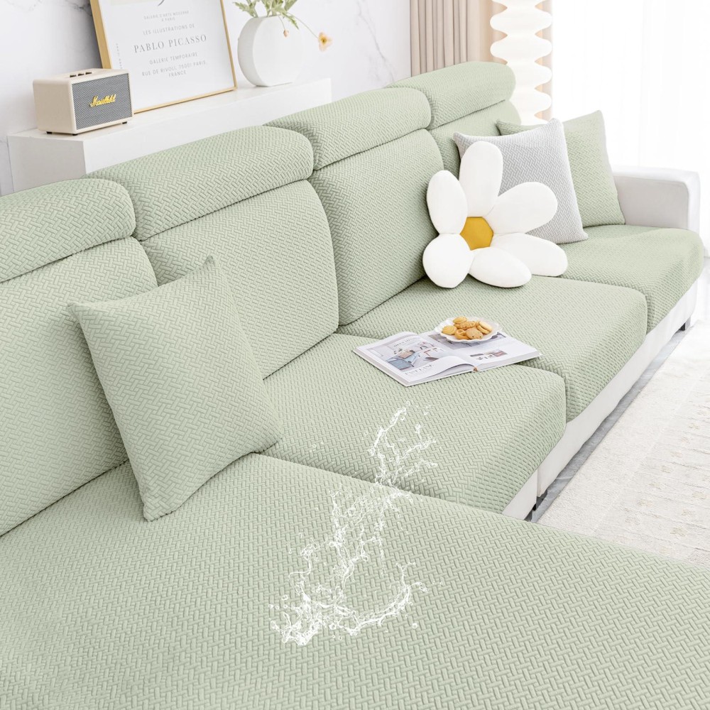 Smiry Waterproof Couch Cushion Covers Stretch Jacquard Thick Sofa Cushion Covers Washable Seat Cover Slipcover Elastic Furnitu