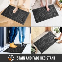 Hiyard Front Door Mat Absorbent Resist Dirt Welcome Door Mat Indoor Outdoor Waterproof Doormat Sturdy Non Slip Backing Fade