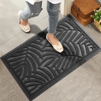 Hiyard Front Door Mat Absorbent Resist Dirt Welcome Door Mat Indoor Outdoor Waterproof Doormat Sturdy Non Slip Backing Fade