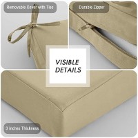 Ideehome Outdoor Chair Cushions Set Of 4 Outdoor Seat Cushions 19X19 Waterproof Patio Chair Cushion Color Fastness With Ties