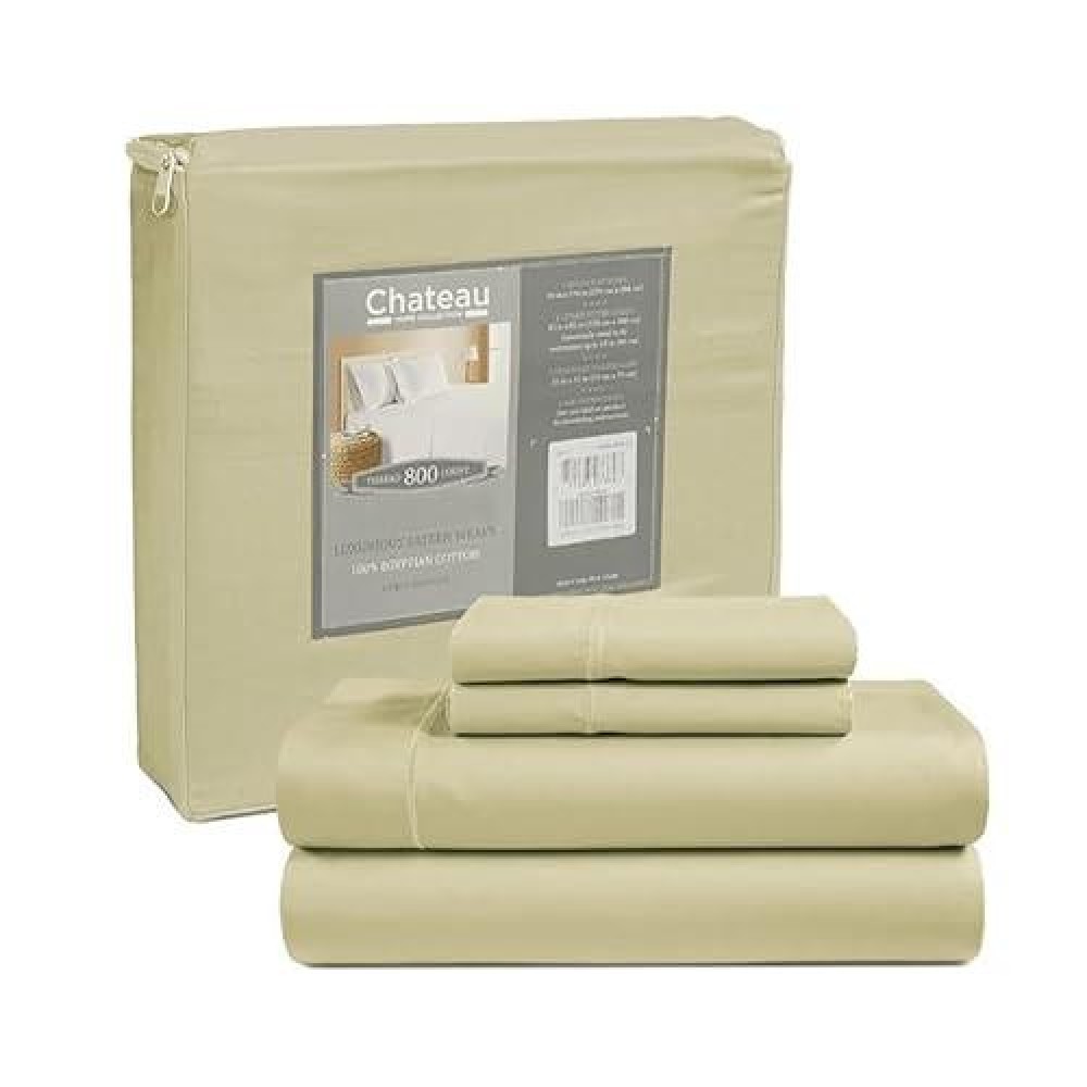 100 Egyptian Cotton Sheets Full Size 800 Thread Count 4 Piece Sheet Set Solid Sateen Weave 16 Deep Pocket Fits Upto 18