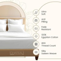 100 Egyptian Cotton Sheets Full Size 800 Thread Count 4 Piece Sheet Set Solid Sateen Weave 16 Deep Pocket Fits Upto 18