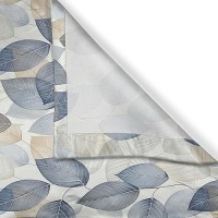 Ambesonne Leaf Art Kitchen Curtains  Modern Abstract Autumn Waltz With Cold Tones Of Leaves Paint Print  Window Drapes 2 Panel Set For Kitchen Cafe Decor  55