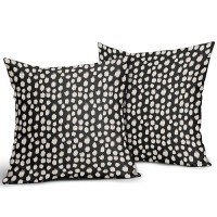 Sweetshow Black Cream Dots Pillow Covers 20X20 Set Of 2 Boho Design Polka Dot Throw Pillows Modern Trendy Print Outdoor Decorati