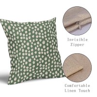 Sage Green Cream Dots Pillow Covers 16X16 Set Of 2 Boho Design Polka Dot Throw Pillows Modern Trendy Print Outdoor Decorative Pi