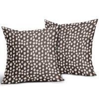 Sweetshow Dark Brown Cream Dots Pillow Covers 18X18 Set Of 2 Boho Design Polka Dot Throw Pillows Modern Trendy Print Outdoor Dec