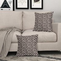 Sweetshow Dark Brown Cream Dots Pillow Covers 18X18 Set Of 2 Boho Design Polka Dot Throw Pillows Modern Trendy Print Outdoor Dec