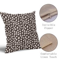 Sweetshow Dark Brown Cream Dots Pillow Covers 18X18 Set Of 2 Boho Design Polka Dot Throw Pillows Modern Trendy Print Outdoor Dec