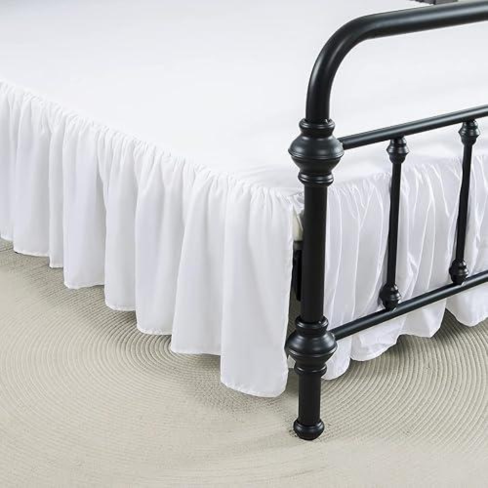 Xuan Dian Bed Skirt Queen Size Ruffled Bed Skirt With Split Corners 16 Inch Drop Dust Ruffle Bed Skirt With Platform Queen16