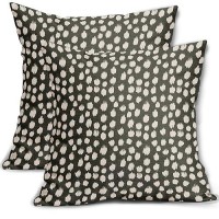 Sweetshow Olive Green Cream Dots Pillow Covers 20X20 Set Of 2 Boho Design Polka Dot Throw Pillows Modern Trendy Print Outdoor De