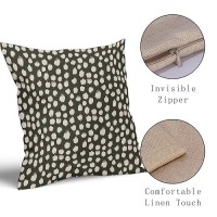 Sweetshow Olive Green Cream Dots Pillow Covers 20X20 Set Of 2 Boho Design Polka Dot Throw Pillows Modern Trendy Print Outdoor De