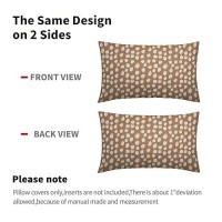 Sweetshow Brown Cream Dots Lumbar Pillow Covers 12X20 Set Of 2 Boho Design Polka Dot Print Throw Pillows Modern Outdoor Decorati