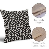 Sweetshow Black Cream Dots Pillow Covers 16X16 Set Of 2 Boho Design Polka Dot Throw Pillows Modern Trendy Print Outdoor Decorati