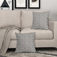 Sweetshow Grey Gray Cream Dots Pillow Covers 18X18 Set Of 2 Boho Design Polka Dot Throw Pillows Modern Trendy Print Outdoor Deco