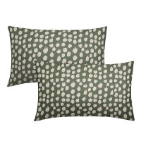 Dark Sage Green Cream Dots Lumbar Pillow Covers 12X20 Set Of 2 Boho Design Polka Dot Print Throw Pillows Modern Outdoor Decorati