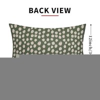 Dark Sage Green Cream Dots Lumbar Pillow Covers 12X20 Set Of 2 Boho Design Polka Dot Print Throw Pillows Modern Outdoor Decorati