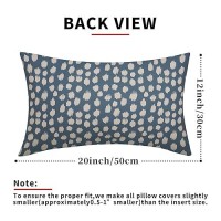 Dusty Blue Cream Dots Lumbar Pillow Covers 12X20 Set Of 2 Boho Design Polka Dot Print Throw Pillows Modern Outdoor Decorative Pi