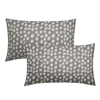 Grey Gray Cream Dots Lumbar Pillow Covers 12X20 Set Of 2 Boho Design Polka Dot Print Throw Pillows Modern Outdoor Decorative Pil