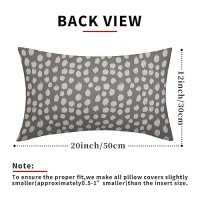 Grey Gray Cream Dots Lumbar Pillow Covers 12X20 Set Of 2 Boho Design Polka Dot Print Throw Pillows Modern Outdoor Decorative Pil