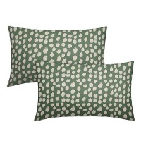 Sage Green Cream Dots Lumbar Pillow Covers 12X20 Set Of 2 Boho Design Polka Dot Print Throw Pillows Modern Outdoor Decorative Pi