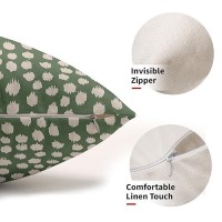 Sage Green Cream Dots Lumbar Pillow Covers 12X20 Set Of 2 Boho Design Polka Dot Print Throw Pillows Modern Outdoor Decorative Pi