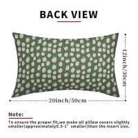 Sage Green Cream Dots Lumbar Pillow Covers 12X20 Set Of 2 Boho Design Polka Dot Print Throw Pillows Modern Outdoor Decorative Pi