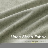 Sage Green Linen Blackout Curtains For Bedroom 102 Inch Length 2 Panels Set Back Tab Pocket Neutral Farmhouse Living Room Darken