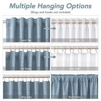 Blue Linen Blackout Curtains For Bedroom 102 Inch Length 2 Panels Set Back Tab Pocket Neutral Farmhouse Living Room Darkening Cu