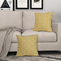 Sweetshow Yellow Cream Dots Pillow Covers 20X20 Set Of 2 Boho Design Polka Dot Throw Pillows Modern Trendy Print Outdoor Decorat