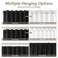 Black Linen Blackout Curtains For Bedroom 120 Inch Length 2 Panels Set Back Tab Pocket Neutral Farmhouse Living Room Darkening C