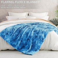 Exclusivo Mezcla Extra Large Soft Fleece Throw Blanket  50X70 Inches 3D Clouds Stylish Jacquard Throw Blanket For Couch  Cozy Soft Lightweight For All Season  Tie-Dye Cobalt Blue Blanket